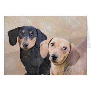 Dachshund (Smooth) Painting - Original Dog Art Cards