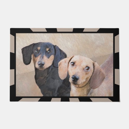 Dachshund Smooth Painting _ Original Dog Art Doormat