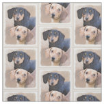 Dachshund (Smooth) Painting - Original Dog Art Fabric