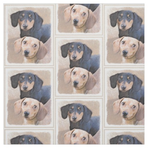 Dachshund (Smooth) Painting - Original Dog Art Fabric