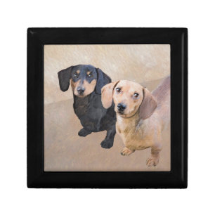 Dachshund (Smooth) Painting - Original Dog Art Gift Box