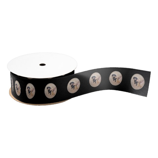 Dachshund (Smooth) Painting - Original Dog Art Grosgrain Ribbon (Spool)