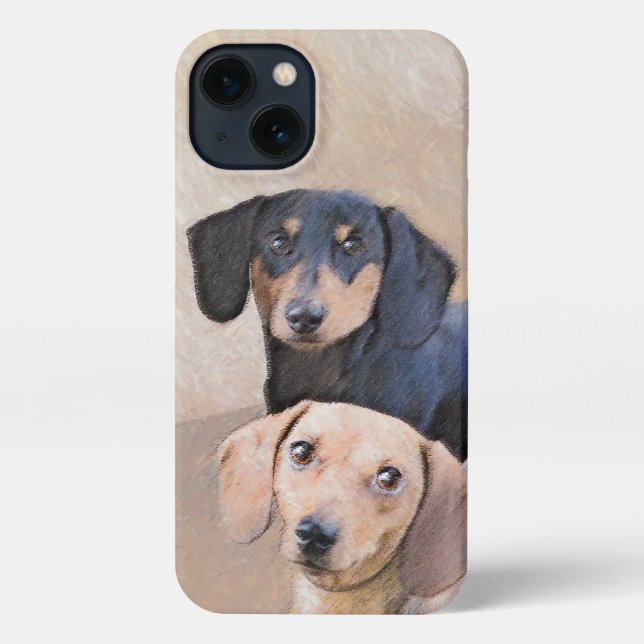 Dachshund (Smooth) Painting - Original Dog Art iPhone Case (Back)