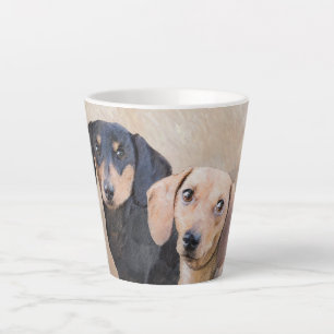 Dachshund (Smooth) Painting - Original Dog Art Latte Mug
