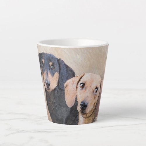 Dachshund Smooth Painting _ Original Dog Art Latte Mug