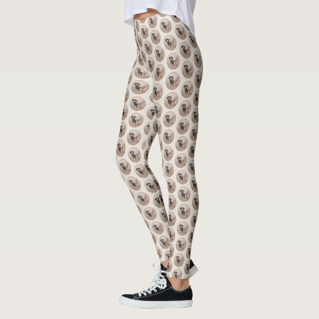 Dachshund (Smooth) Painting - Original Dog Art Leggings (Left)
