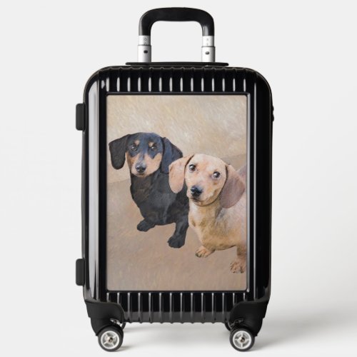 Dachshund Smooth Painting _ Original Dog Art Luggage