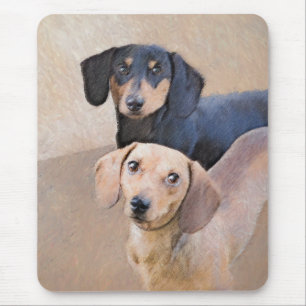 Dachshund (Smooth) Painting - Original Dog Art Mouse Pad