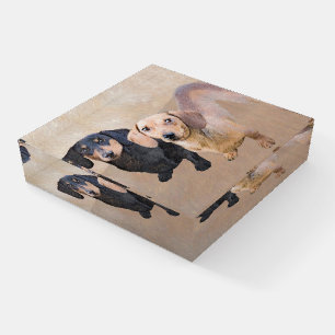 Dachshund (Smooth) Painting - Original Dog Art Paperweight