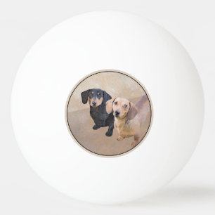 Dachshund (Smooth) Painting - Original Dog Art Ping Pong Ball