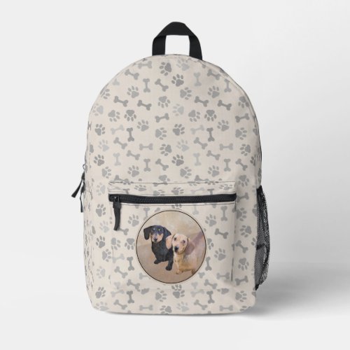 Dachshund Smooth Painting _ Original Dog Art Printed Backpack