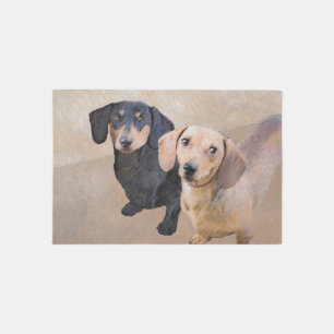 Dachshund (Smooth) Painting - Original Dog Art Rug