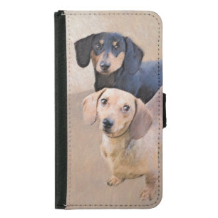 Dachshund (Smooth) Painting - Original Dog Art Samsung Galaxy S5 Wallet Case