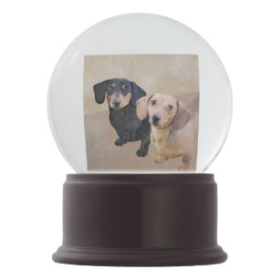 Long-Haired Dachshund Dog Photo Snow Globe Waterball Stocking Filler AD-DU35GL 