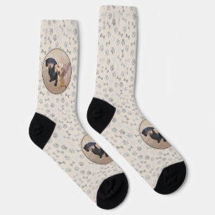Dachshund (Smooth) Painting - Original Dog Art Socks