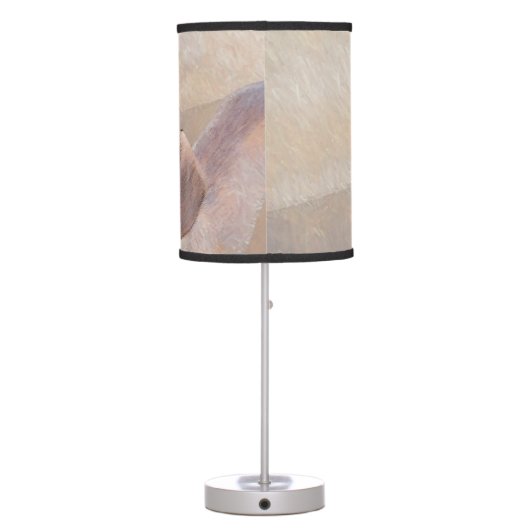 Dachshund (Smooth) Painting - Original Dog Art Table Lamp (Back)