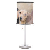 Dachshund (Smooth) Painting - Original Dog Art Table Lamp (Right)