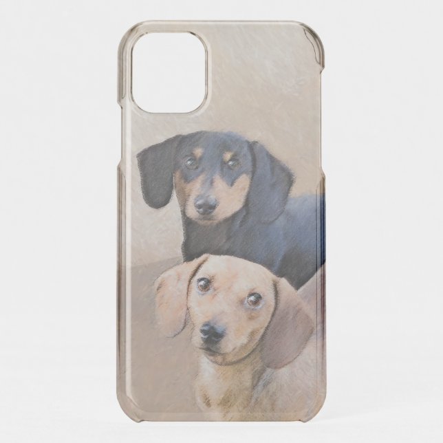 Dachshund (Smooth) Painting - Original Dog Art Uncommon iPhone Case (Back)