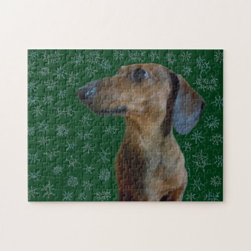 Dachshund Snow Jigsaw Puzzle