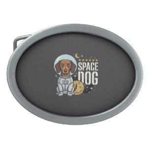 Dachshund Space Dog Astronaut Vector Belt Buckle