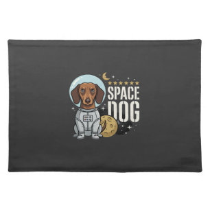 Dachshund Space Dog Astronaut Vector Cloth Placemat