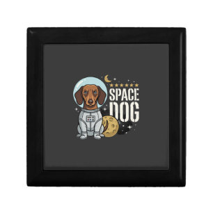 Dachshund Space Dog Astronaut Vector Gift Box
