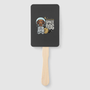 Dachshund Space Dog Astronaut Vector Hand Fan
