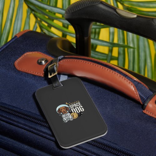 Dachshund Space Dog Astronaut Vector Luggage Tag