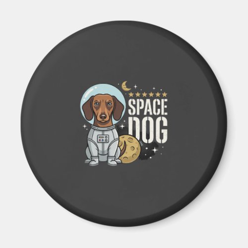 Dachshund Space Dog Astronaut Vector Magnet