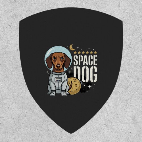 Dachshund Space Dog Astronaut Vector Patch
