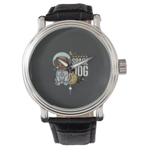 Dachshund Space Dog Astronaut Vector Watch