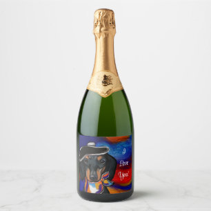 DACHSHUND SPARKLING WINE LABEL