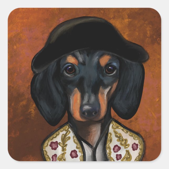 DACHSHUND            SQUARE STICKER (Front)