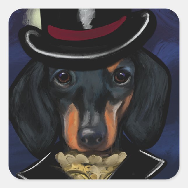 DACHSHUND     SQUARE STICKER (Front)