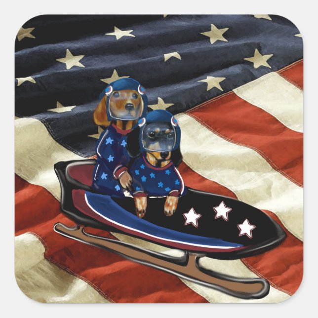 DACHSHUND  SQUARE STICKER (Front)