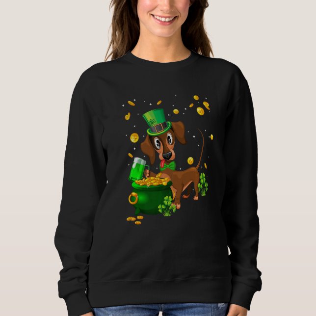 Dachshund St Patrick's Day Irish C  Dog Sweatshirt (Front)