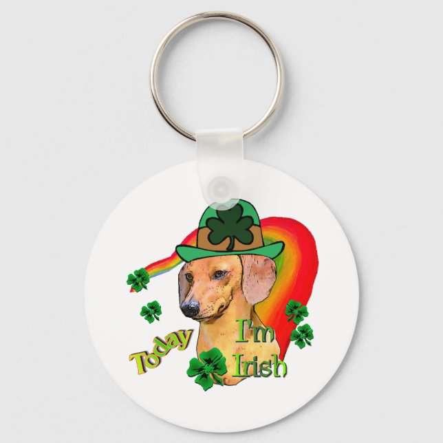 Dachshund St Patricks Keychain (Front)