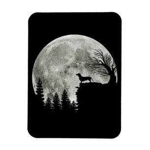 Dachshund Standing On Mountain Moonlight Halloween Magnet