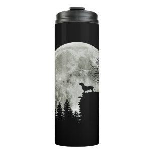 Dachshund Standing On Mountain Moonlight Halloween Thermal Tumbler