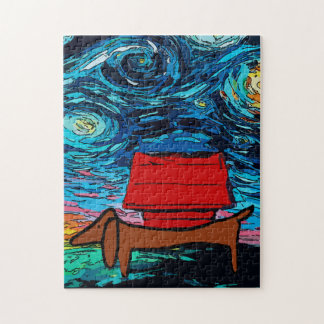 Dachshund Starry Night Jigsaw Puzzle