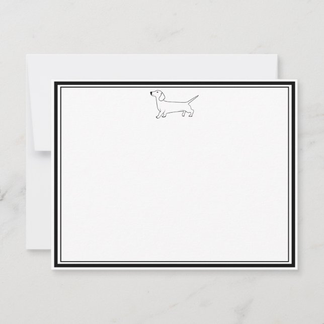 Dachshund Stationery  Note Card (Front)