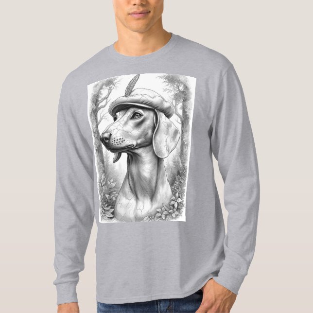 Dachshund Statue Hunter T-Shirt (Front)