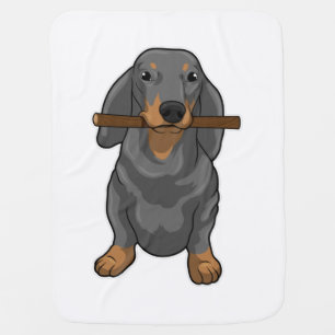 Dachshund Stick Baby Blanket