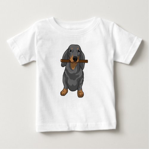 Dachshund Stick Baby T_Shirt