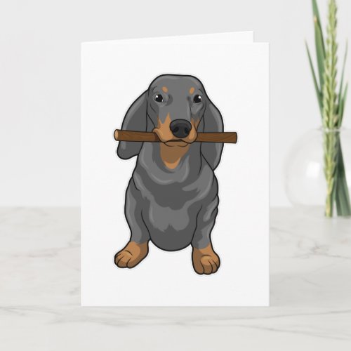 Dachshund Stick Card