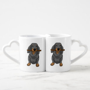 Dachshund Stick Coffee Mug Set