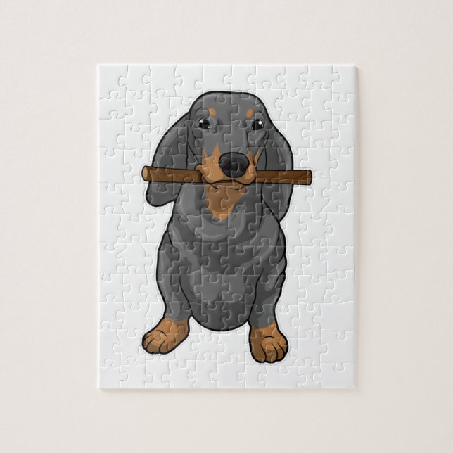 Dachshund Stick Jigsaw Puzzle (Vertical)