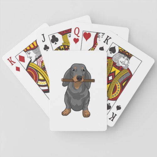 Dachshund Stick Poker Cards