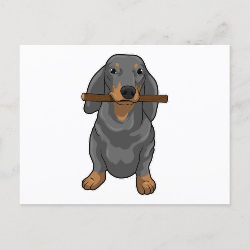 Dachshund Stick Postcard