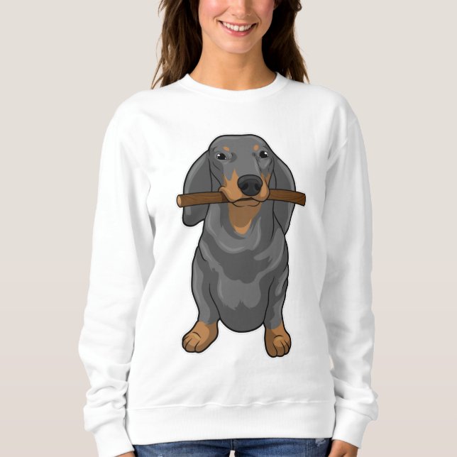 Dachshund Stick Sweatshirt (Front)
